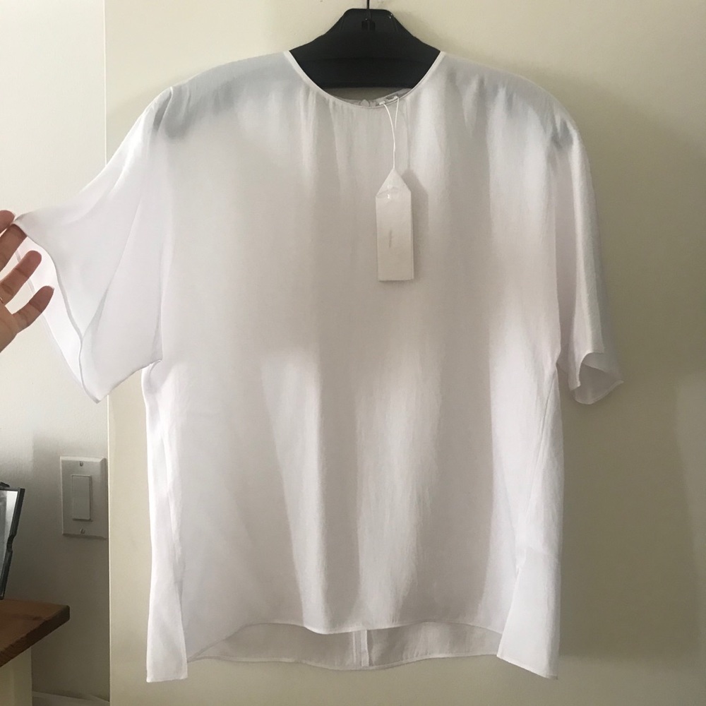 VINCE DRAPE POLY CASUAL COVID TOP